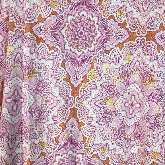 J Jill Luxe Supima A Line Tunic Top Women's 3X Pink Mandala Print 3/4 Sleeve Tee - Picture 4 of 7